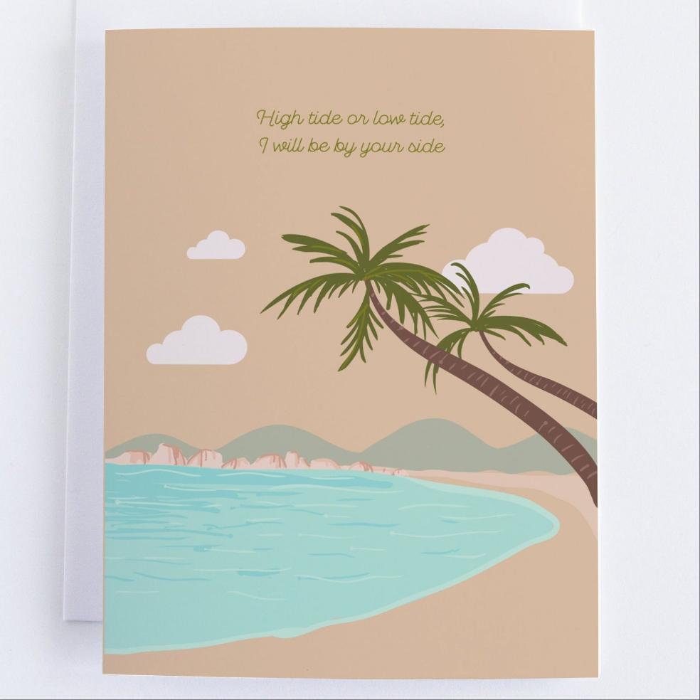 By Your Side - Love And Romance On The Beach Greeting Card. - Anniversary Card.