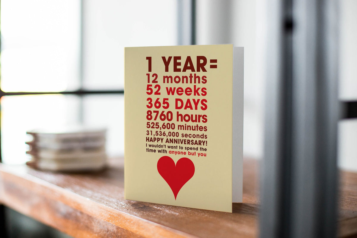 Anniversary Greeting Card: Happy 1st Year – CardCraft