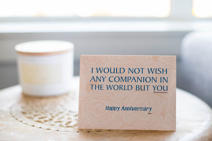 My Chosen Companion Shakespeare Quotes- Love And Romance - Anniversary Greeting Card.