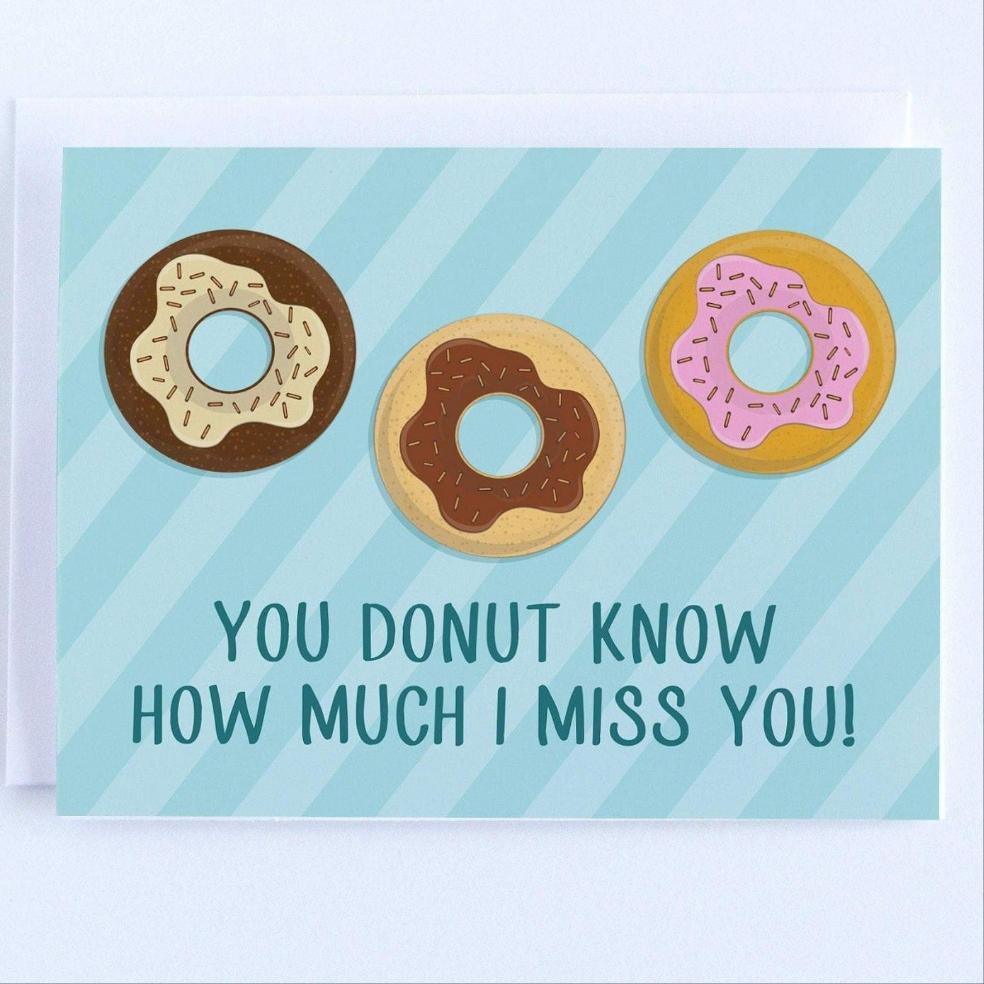 You Donut How Much, I miss you! Donut Thinking Of You Card..