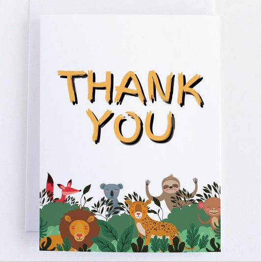 A Jungle of Thanks -Thank You Greeting Card.
