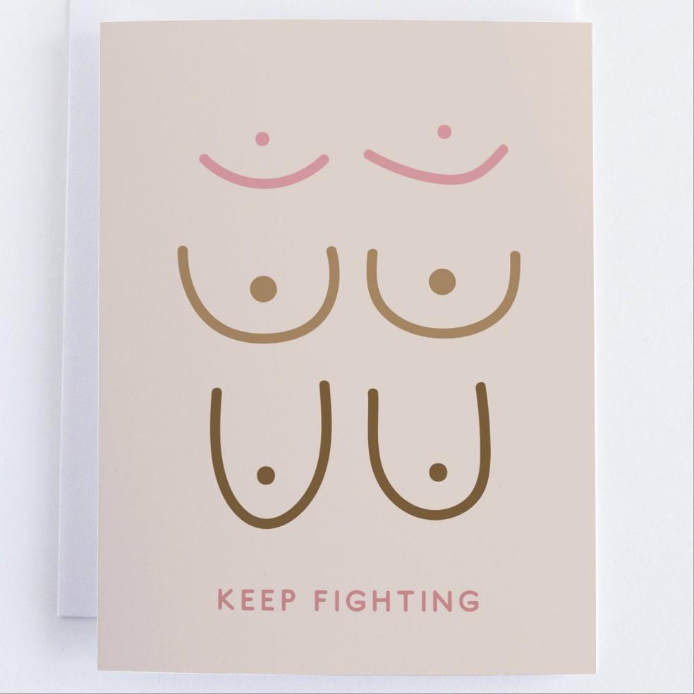 Keep Fighting - Breast Cancer Awareness Card - Thinking Of You Greeting Card..