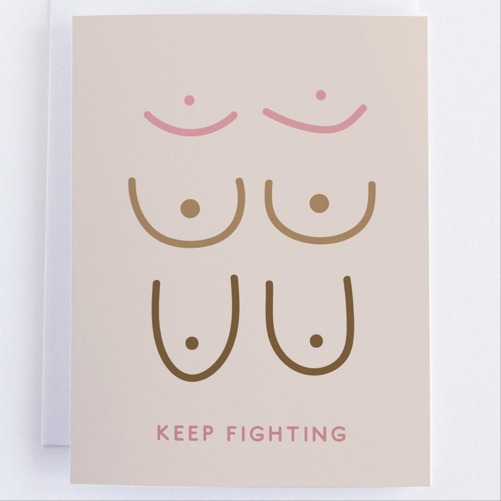 Keep Fighting - Breast Cancer Awareness Card - Thinking Of You Greeting Card..