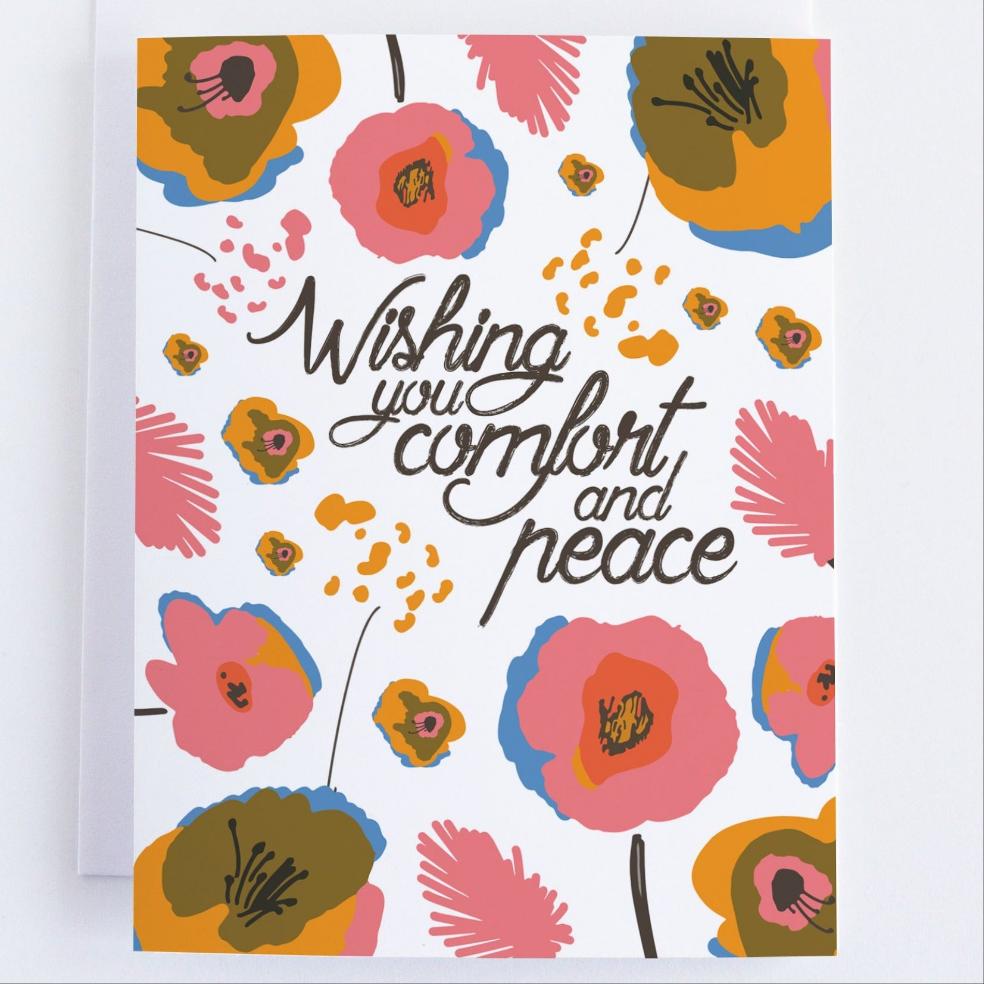 Wishing You Comfort and Peace - Sympathy Greeting Card.
