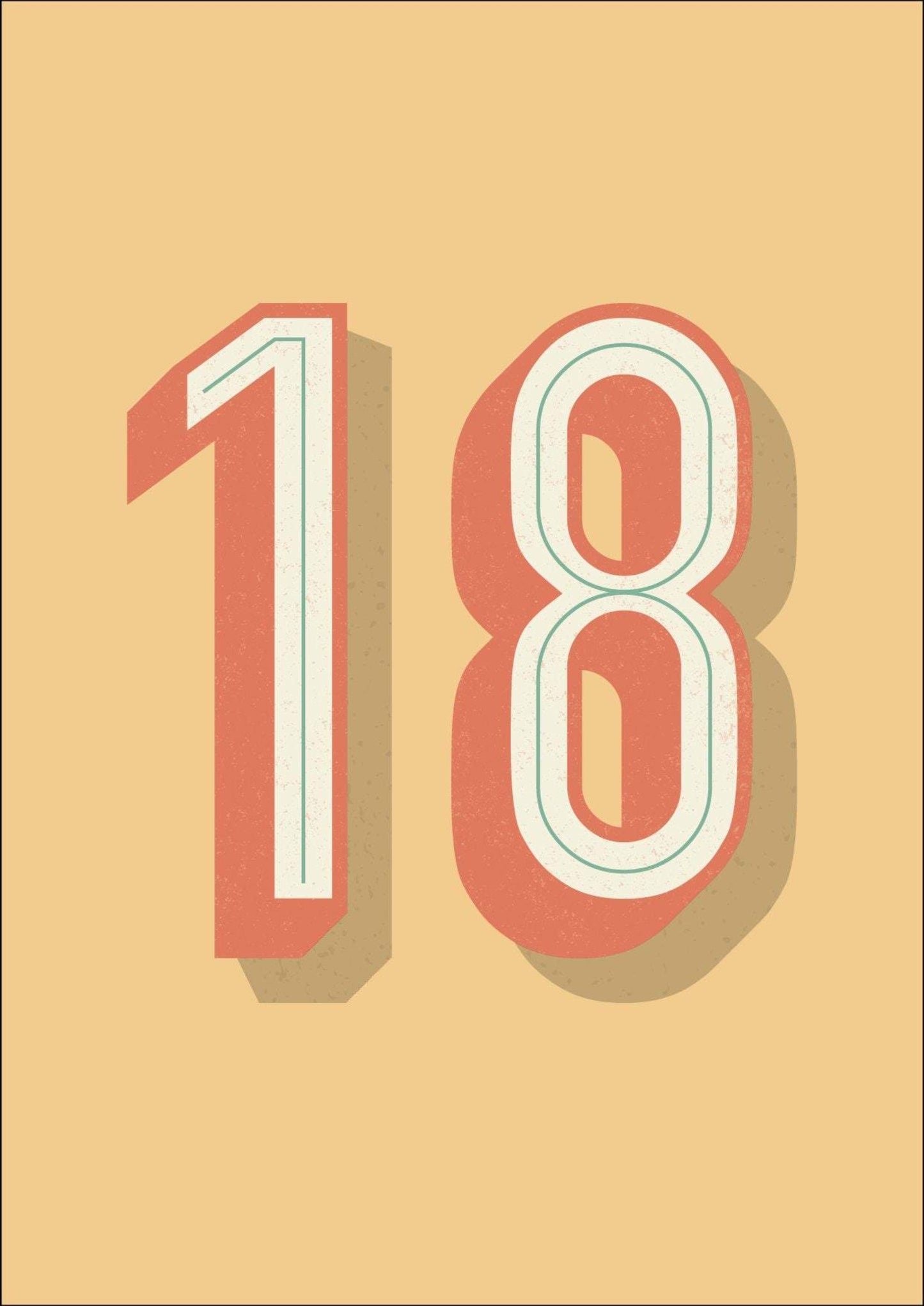 Happy 18th Birthday Or Anniversary Greeting Card.