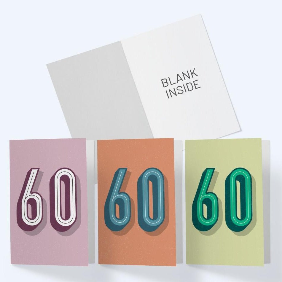 Happy 60th Anniversary Or Birthday Greeting Card.