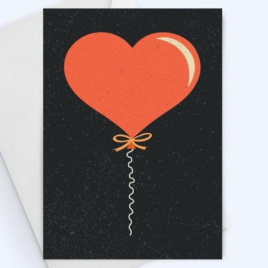 Heart Balloon Card -Thinking Of You - Anniversary Greeting Card.