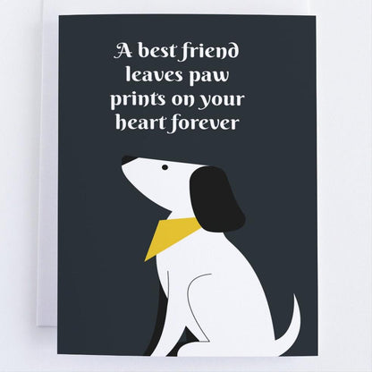 Paw Prints on your Heart - Pet Loss Sympathy Greeting Card.
