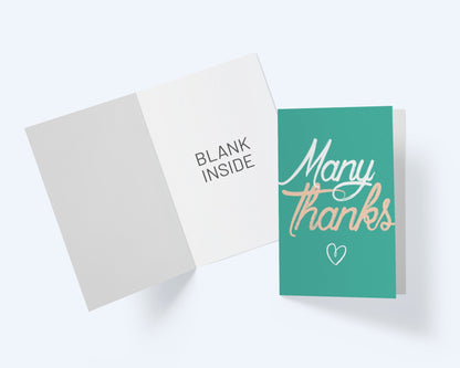 Many Thanks - Thank You Greeting Card.