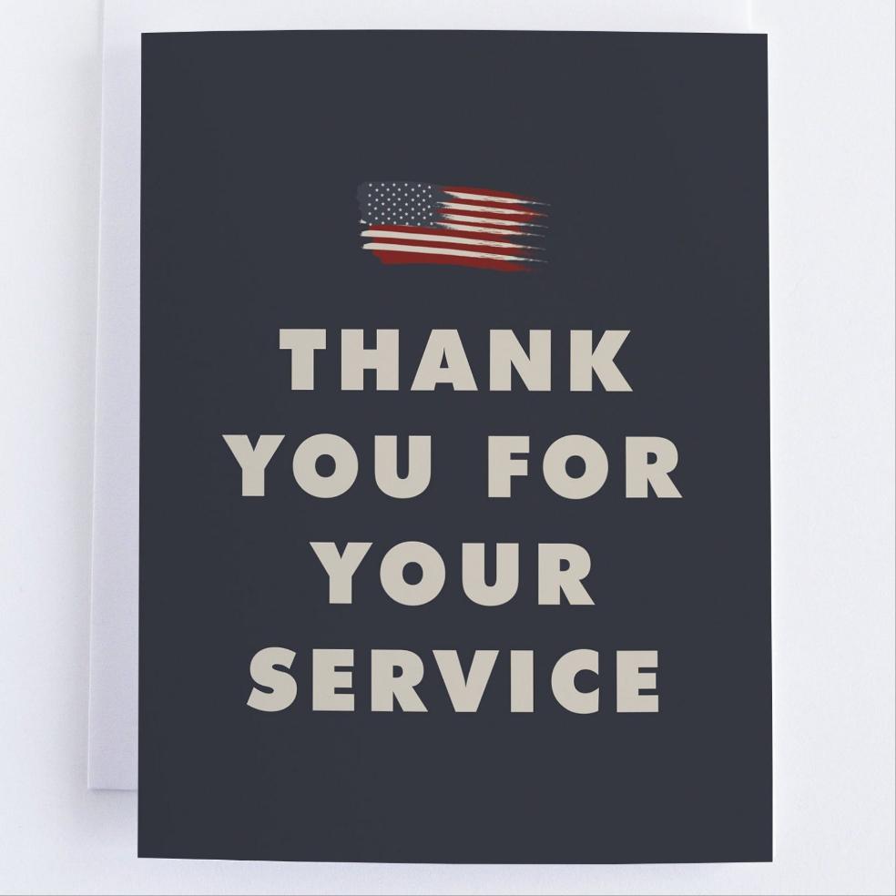 Thank You For Your Service Greeting Card.