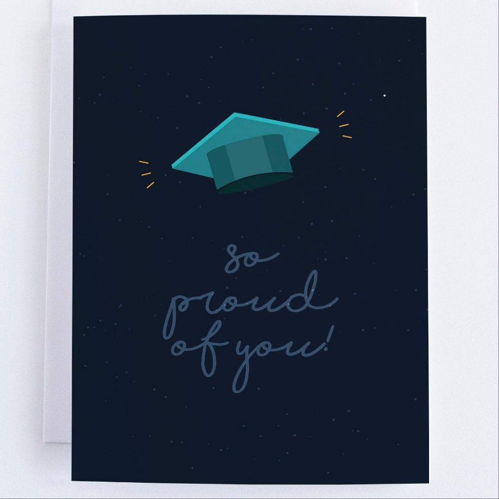 Proud of You! Graduation Congratulations Greeting Card.