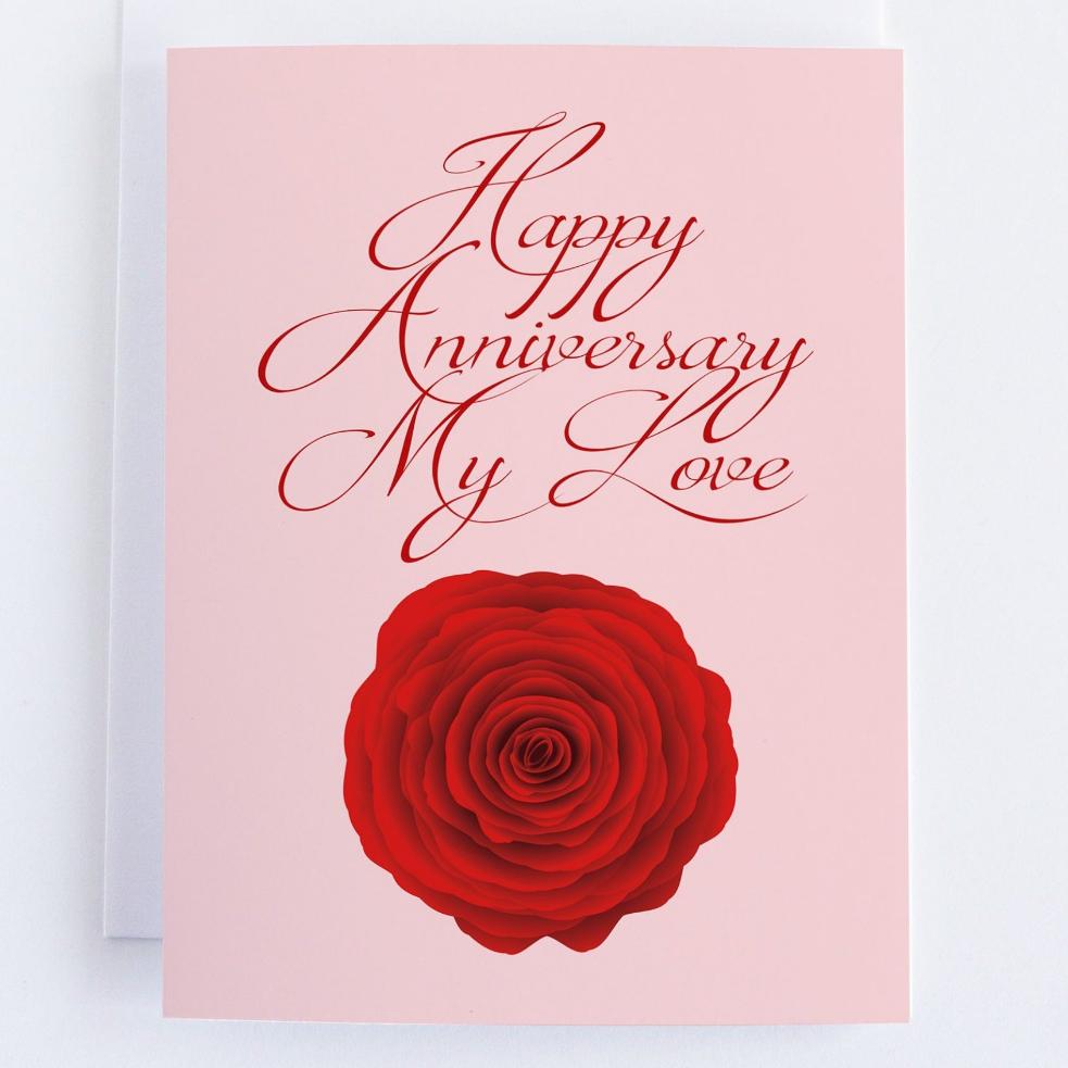 Happy Anniversary My Love - Rose Anniversary Greeting Card.