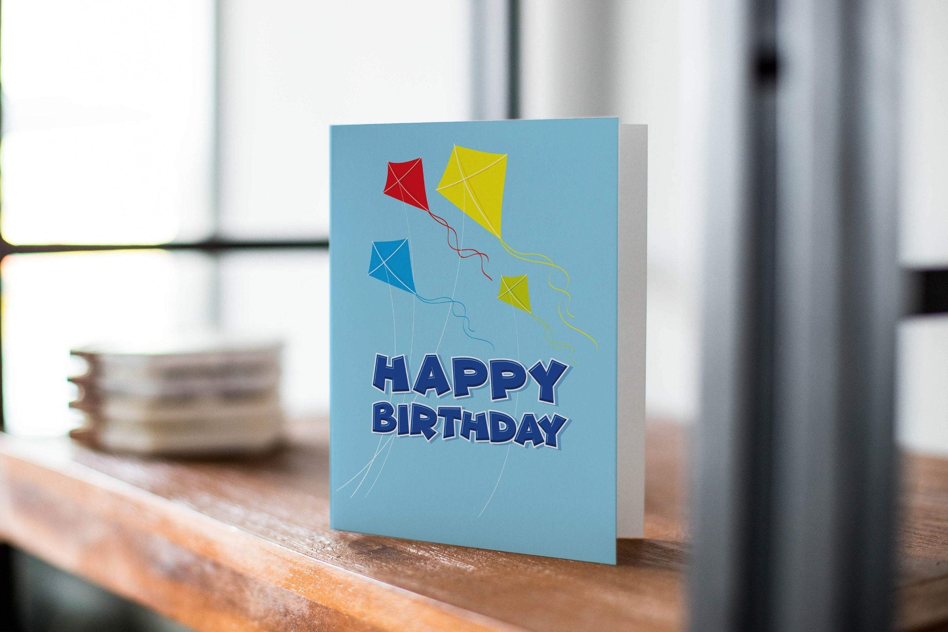 Kite Birthday Celebration - Kids Birthday Greeting Card.