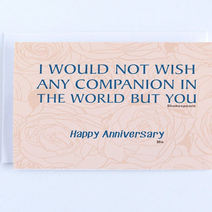 My Chosen Companion Shakespeare Quotes- Love And Romance - Anniversary Greeting Card.