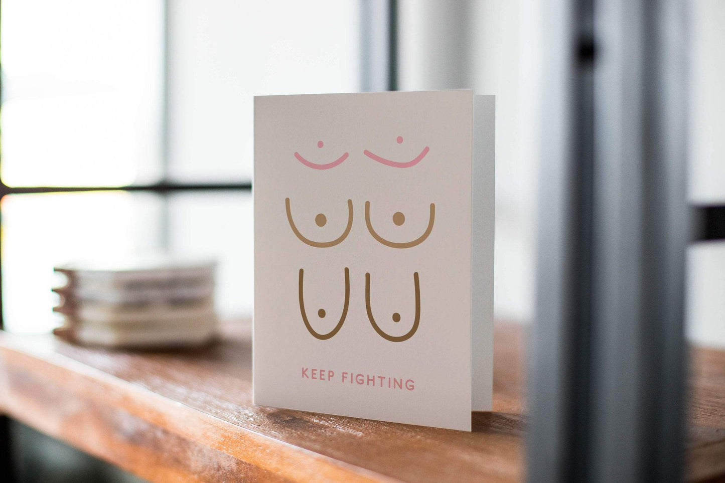 Keep Fighting - Breast Cancer Awareness Card - Thinking Of You Greeting Card..