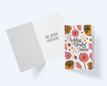 Wishing You Comfort and Peace - Sympathy Greeting Card.