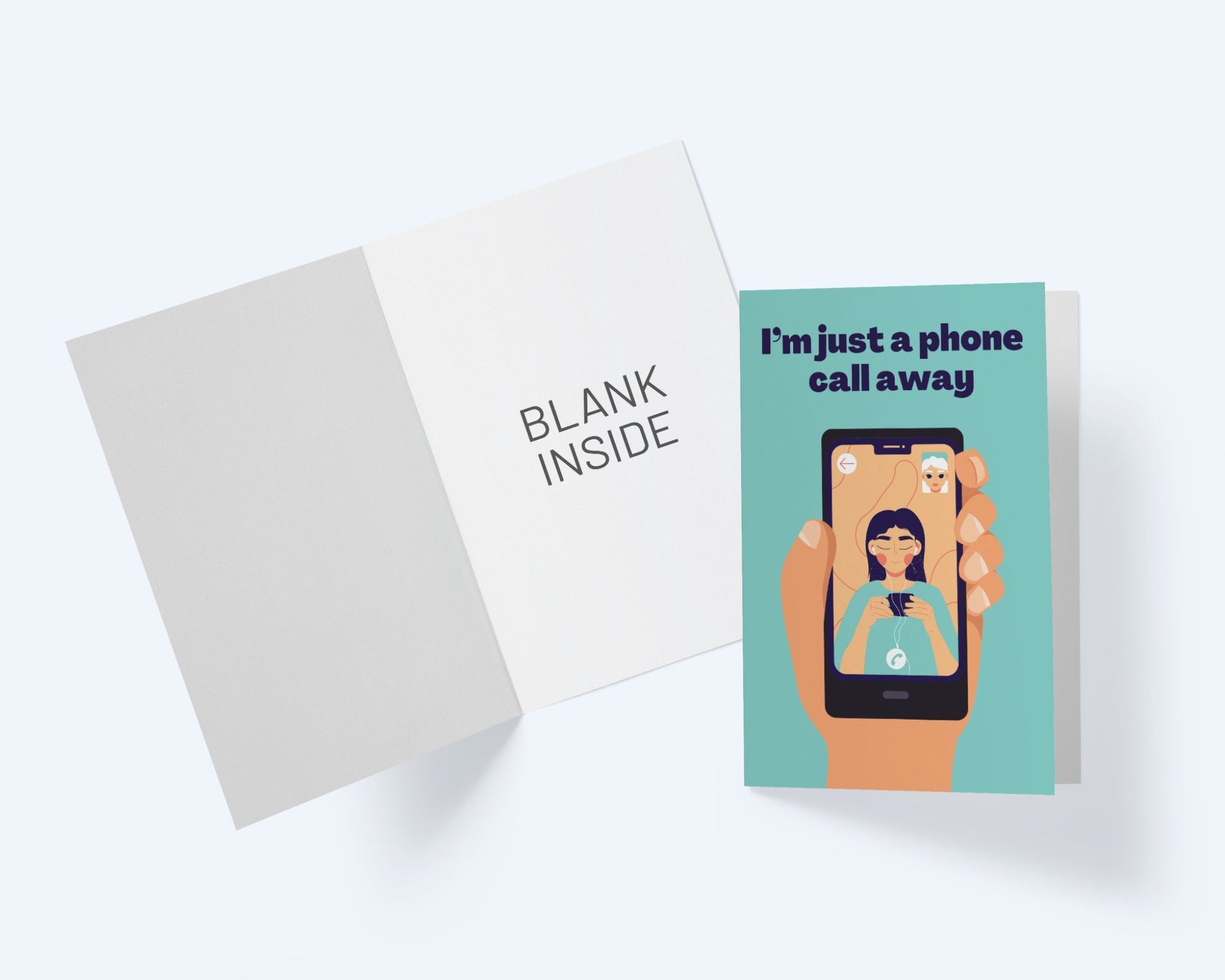 I'm Just A Phone Call Away - Thinking Of You Greeting Card - Sympathy Card.