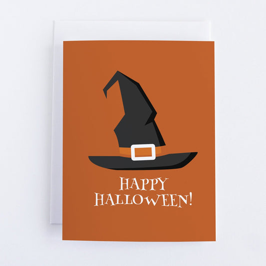 Witch Hat Happy Halloween Card.