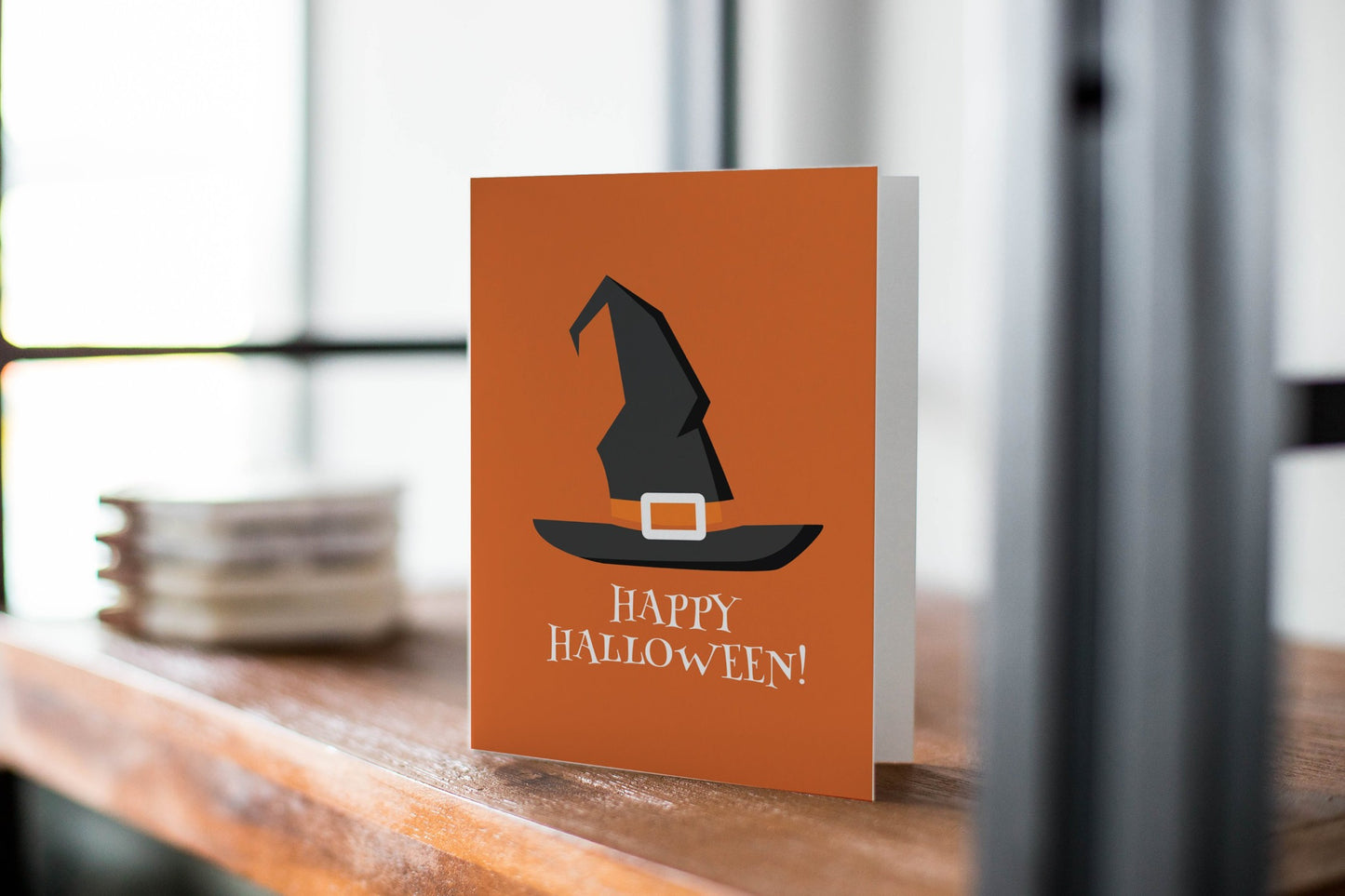 Witch Hat Happy Halloween Card.