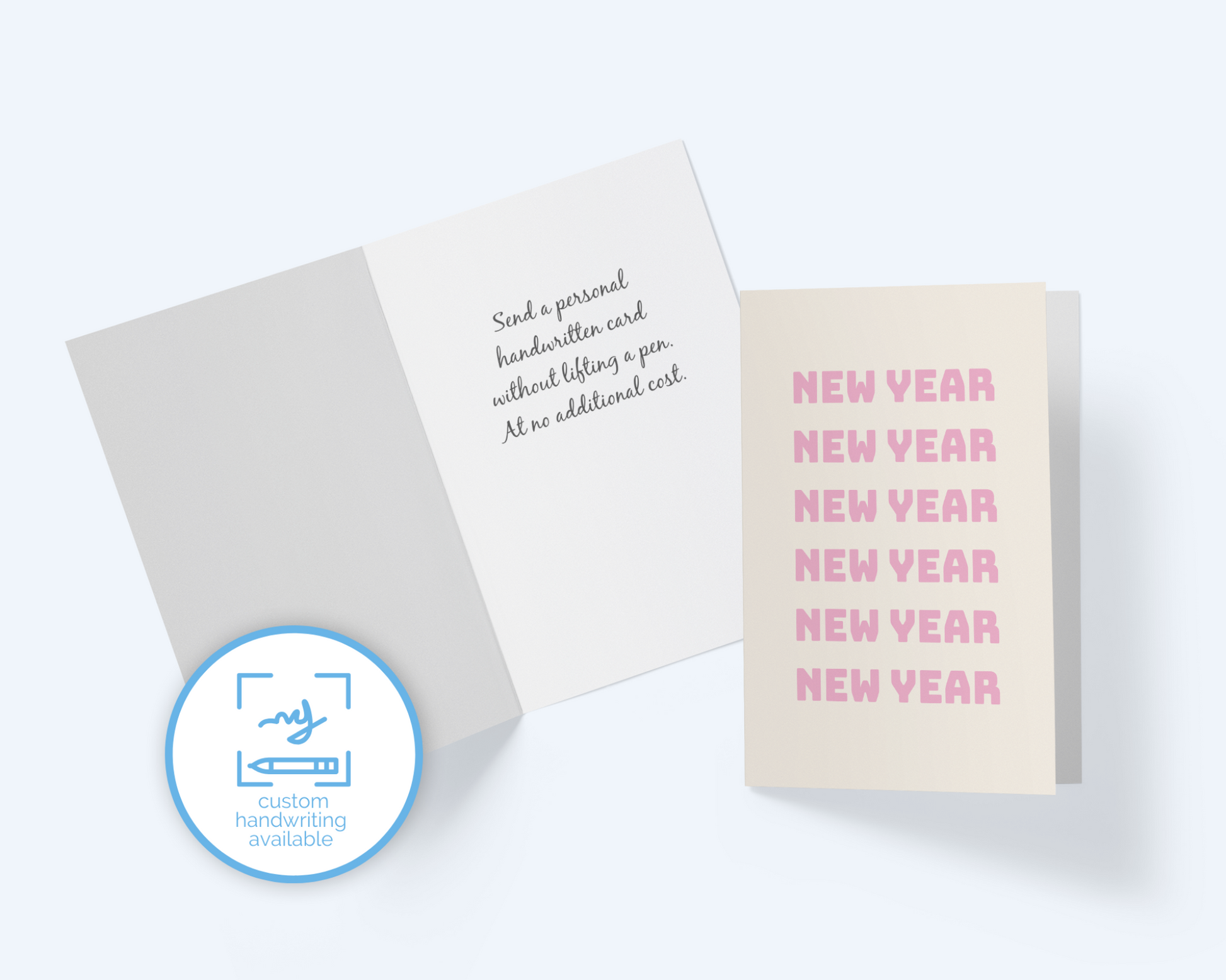 New Year Greeting Card, Note Card For New Year's Day.