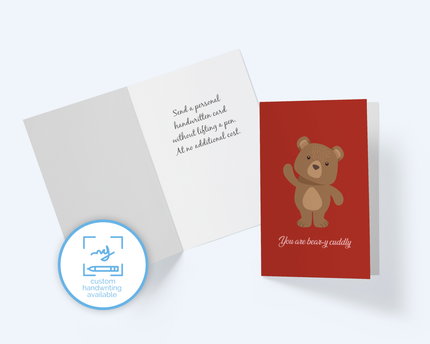 Valentine's Day Greeting Card - You Are Beary Cuddly - Teddy Bear Card.