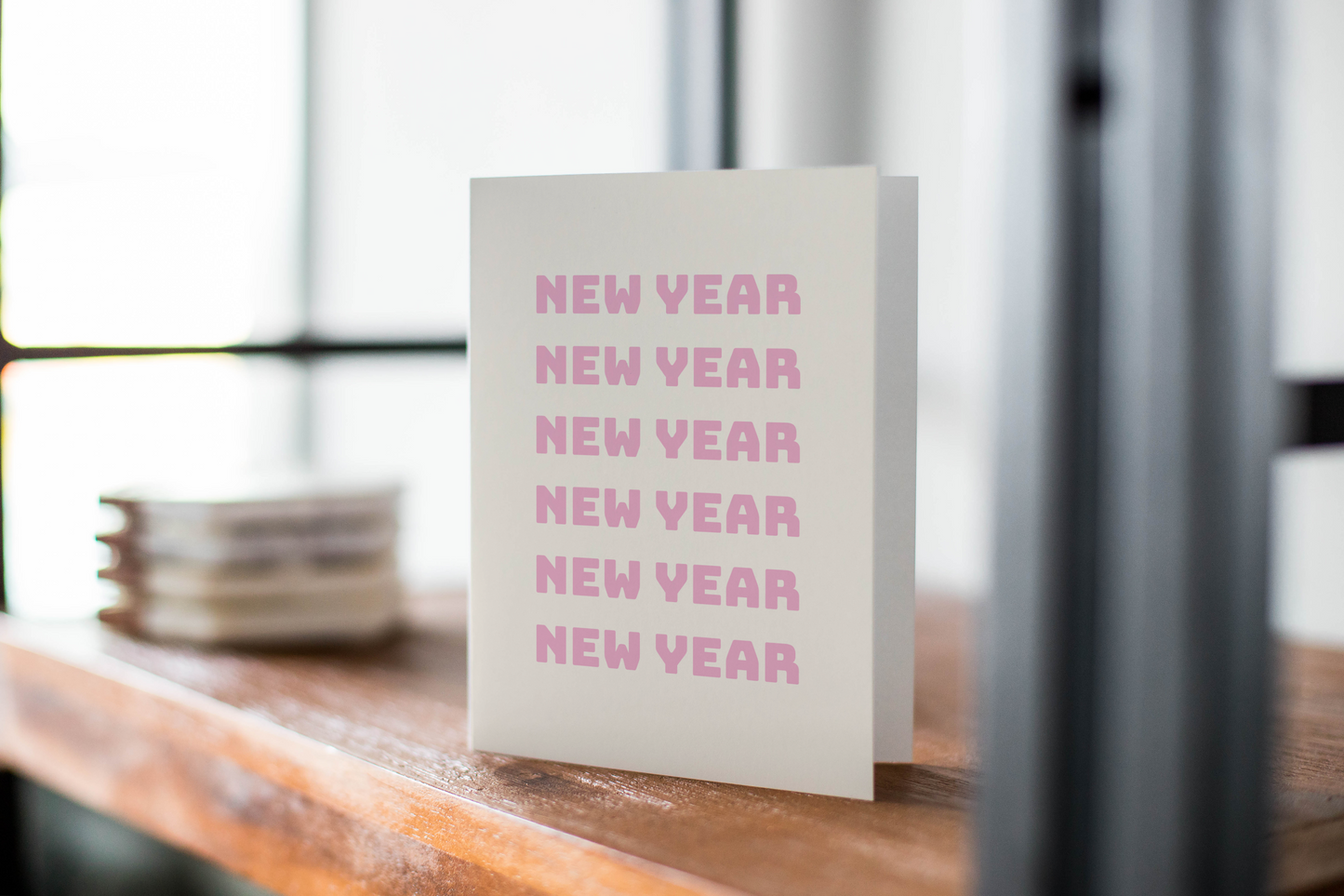 New Year Greeting Card, Note Card For New Year's Day.