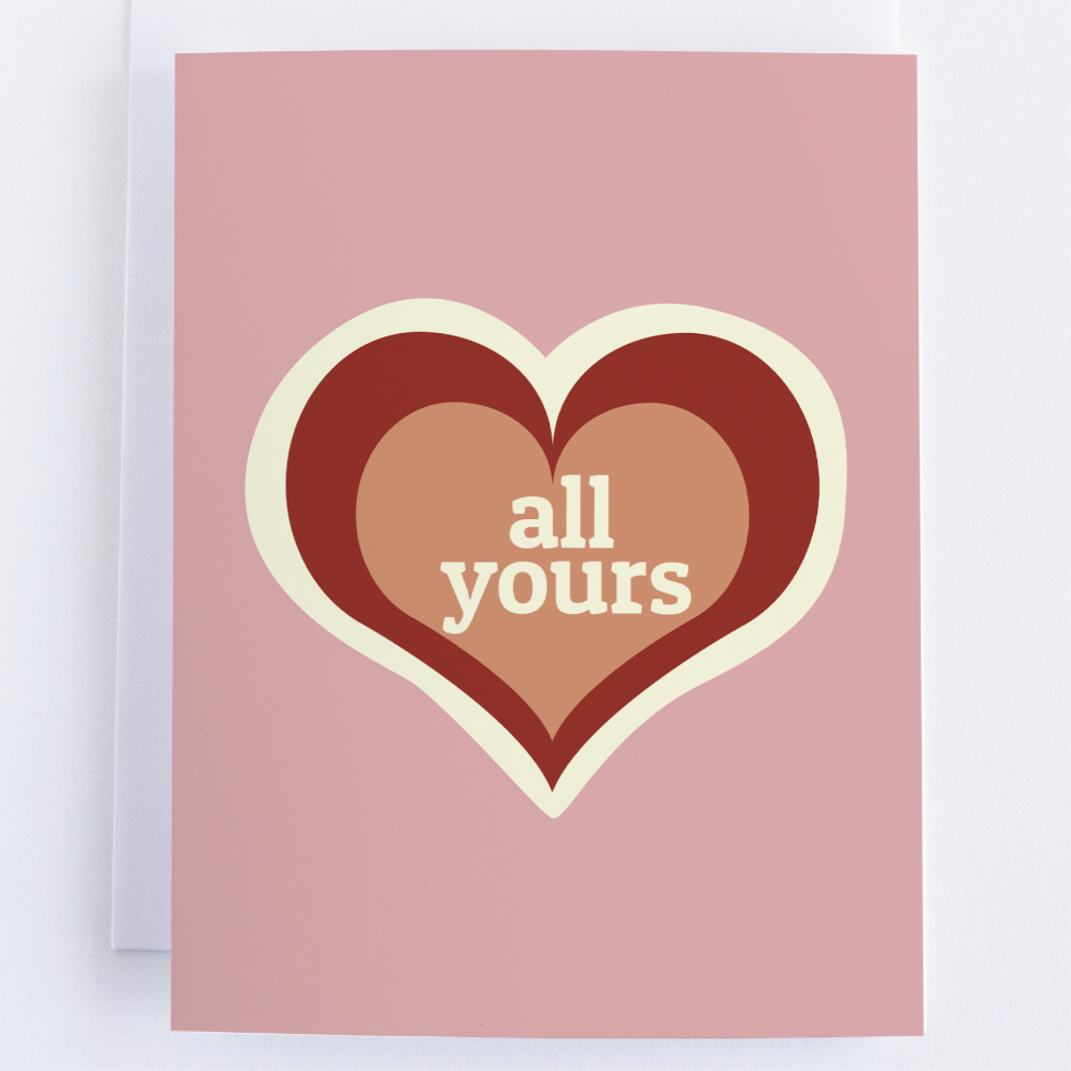 Hearts, All Yours , Romantic Greeting Card.