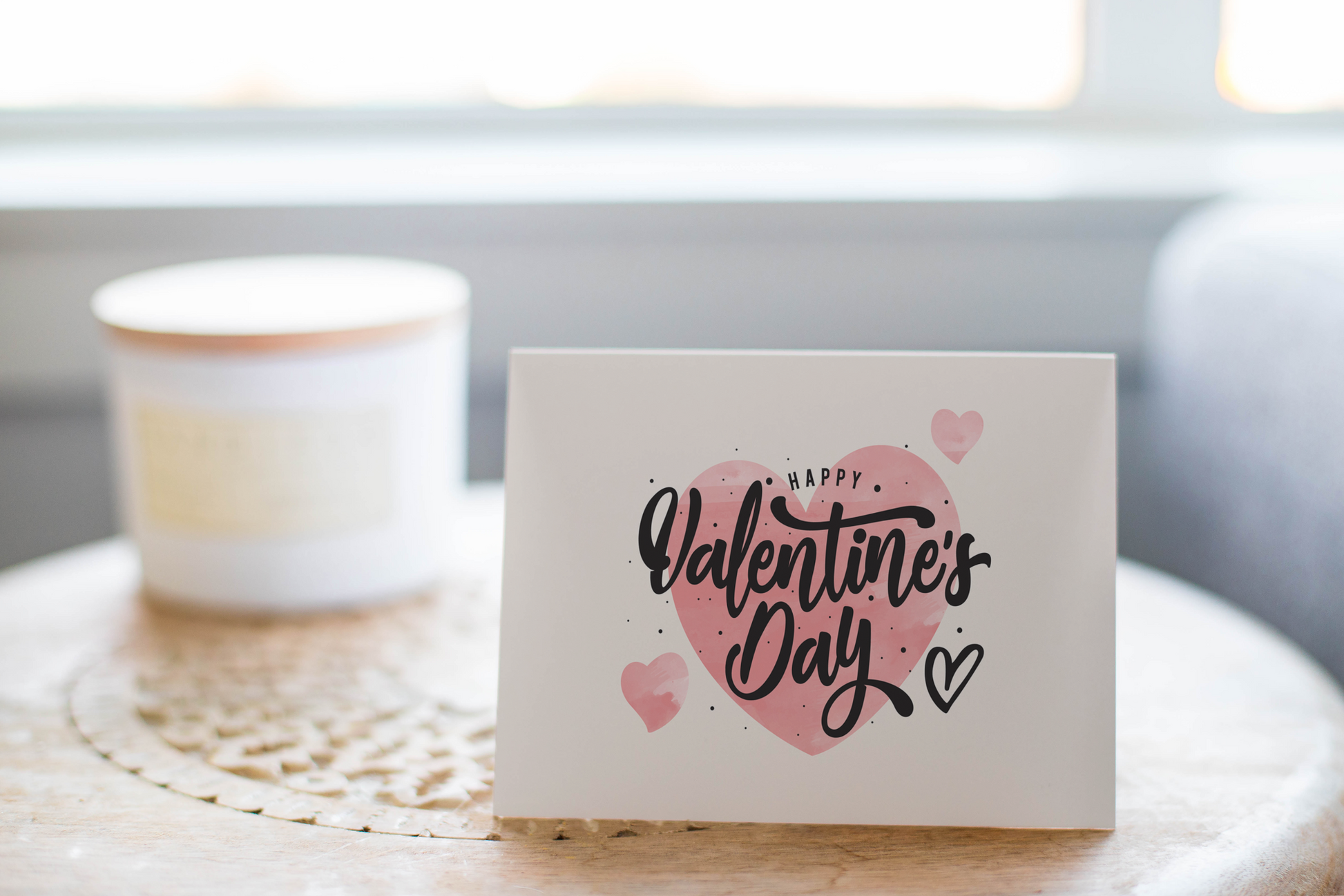 Valentine's Day Greeting Card : Happy Valentine's Day, With Hearts.