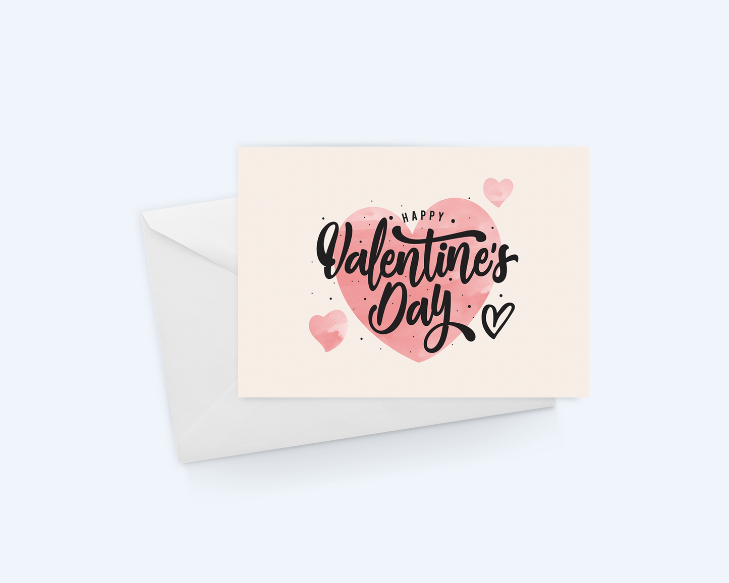 Valentine's Day Greeting Card : Happy Valentine's Day, With Hearts.
