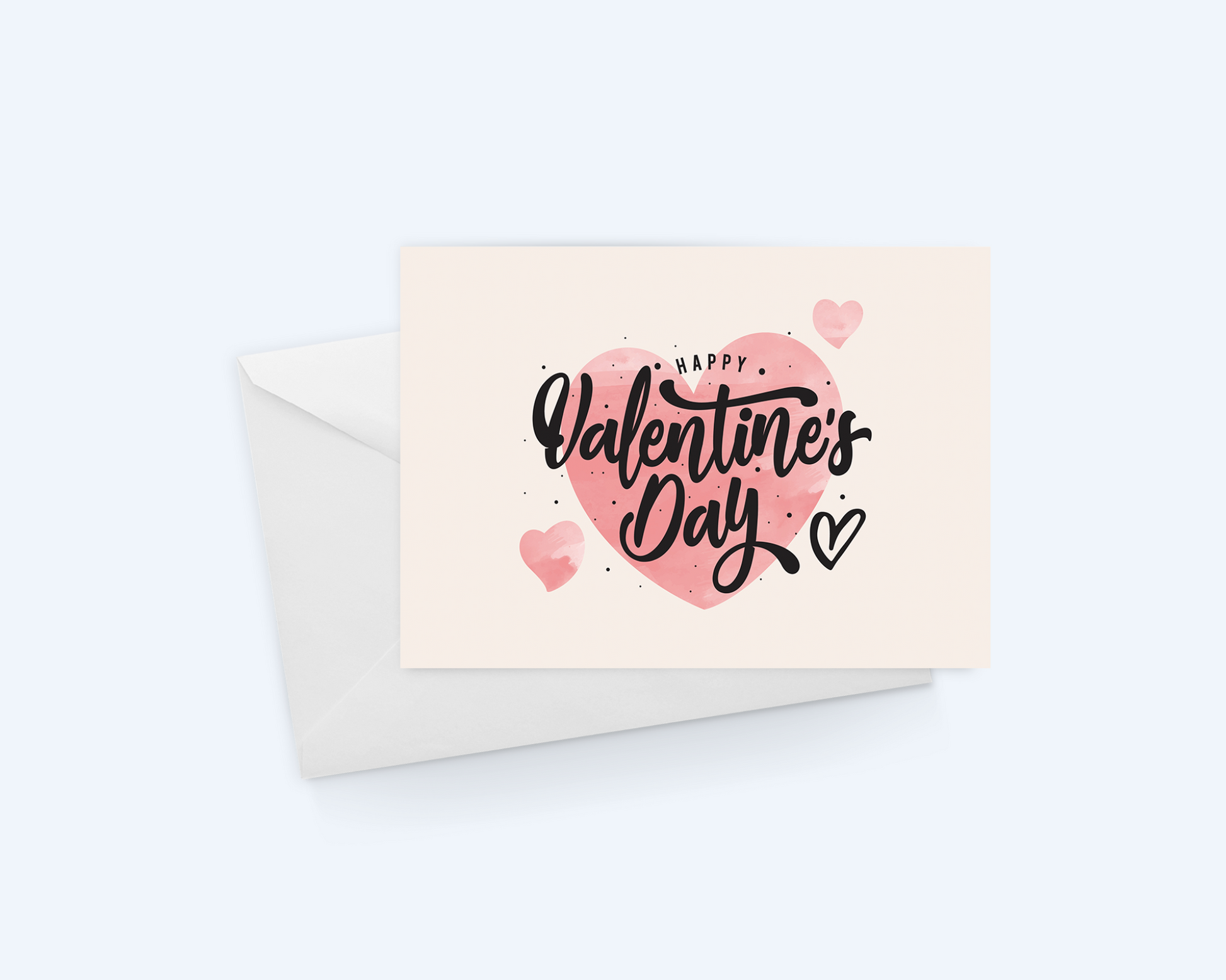 Valentine's Day Greeting Card : Happy Valentine's Day, With Hearts.