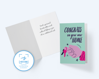 Congrats On You New Home Greeting Card, New Keys Note Card.
