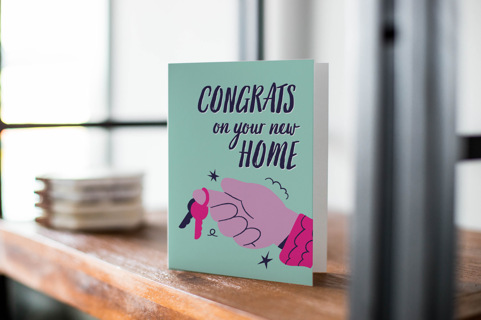 Congrats On You New Home Greeting Card, New Keys Note Card.