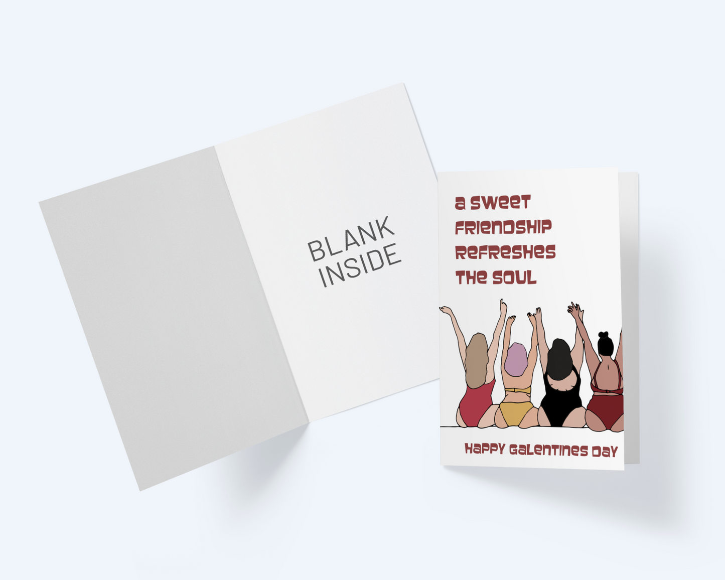 Galentine's Day: A Sweet Friendship Refreshes The Soul Greeting Card.