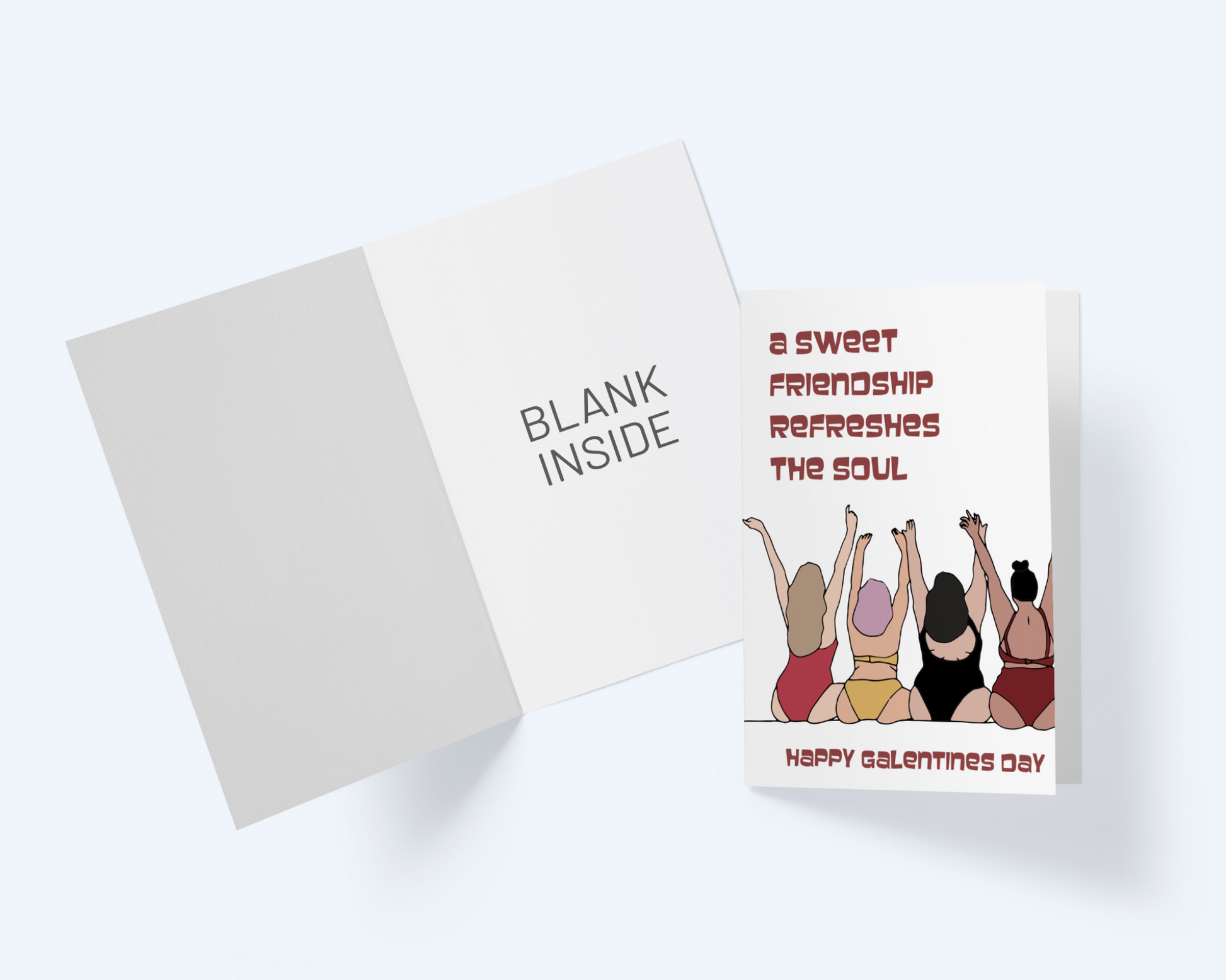 Galentine's Day: A Sweet Friendship Refreshes The Soul Greeting Card.