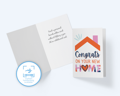 Congats On Your New Home Greeting Card For Housewarming, Note Card For New Home.