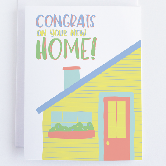 Congrats On Your New Home Greeting Card, Note Card For Housewarming.
