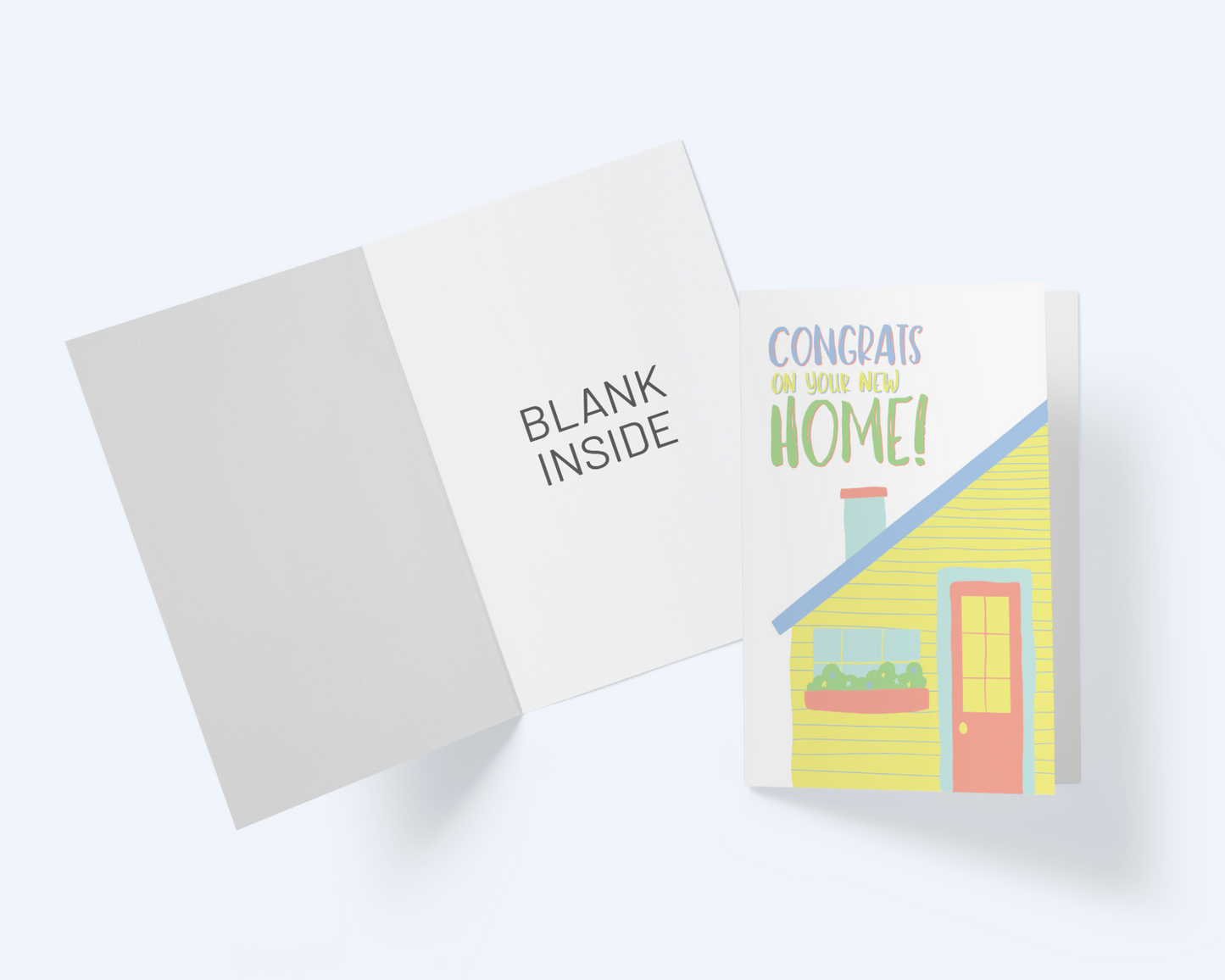Congrats On Your New Home Greeting Card, Note Card For Housewarming.