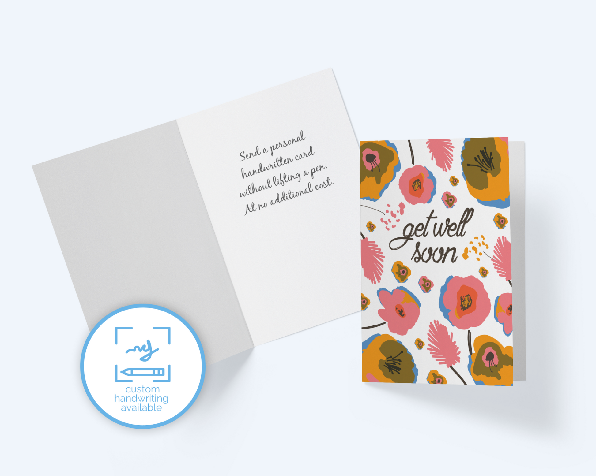 Get Well Greeting Card, Thinking Of You Card With Flowers.