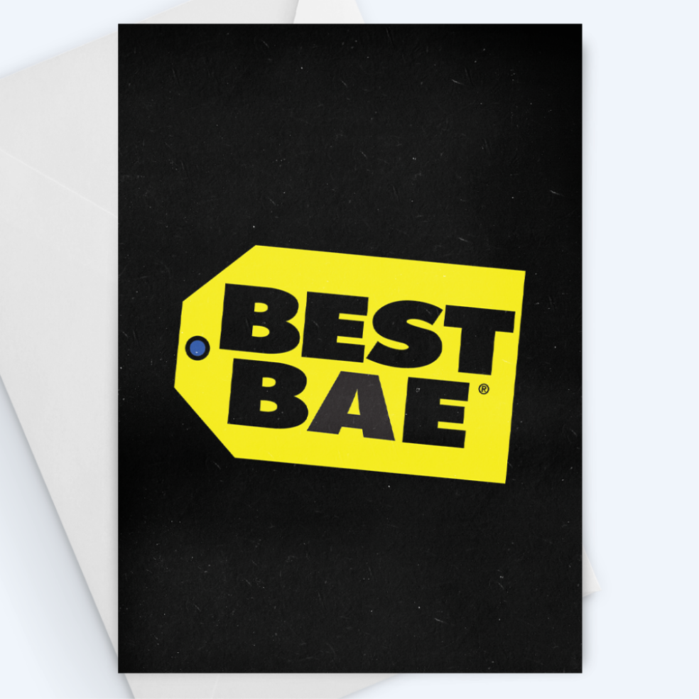 Best Bae - Greeting Card For Bae - Love And Romance Anniversary Greeting Card.