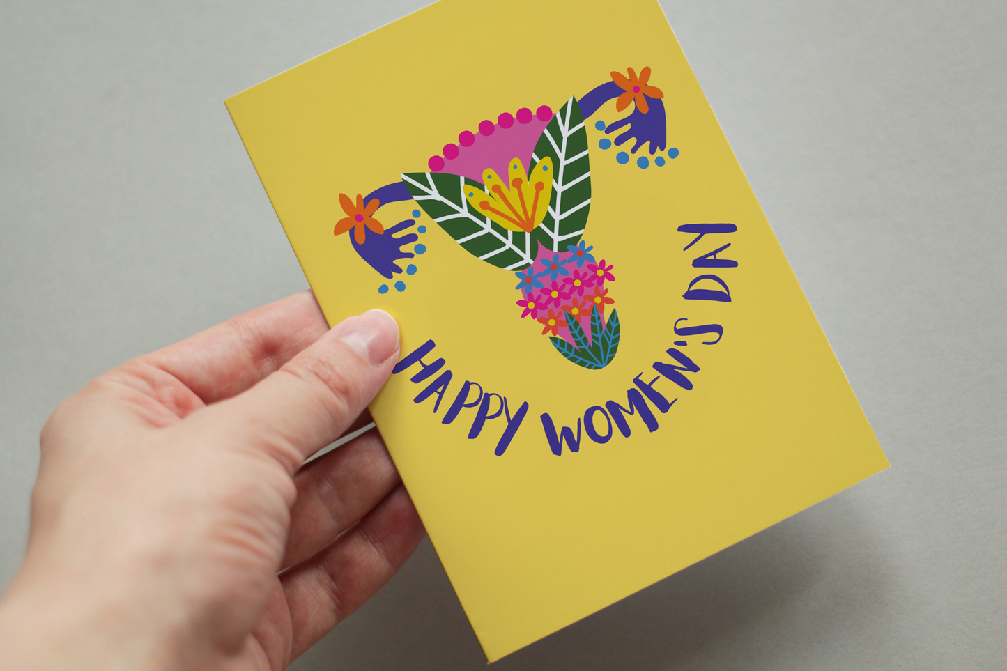 Happy Women's Day Floral Celebration Postcards - Pack Of 5 Or 10.