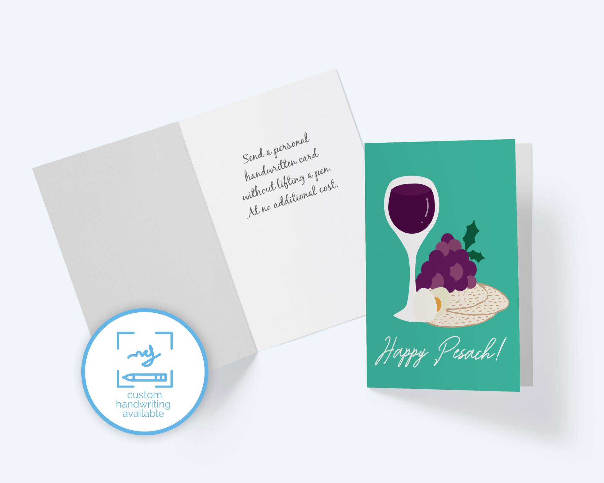 Happy Pesach - Happy Passover - Wine & Matzo Greeting Card.
