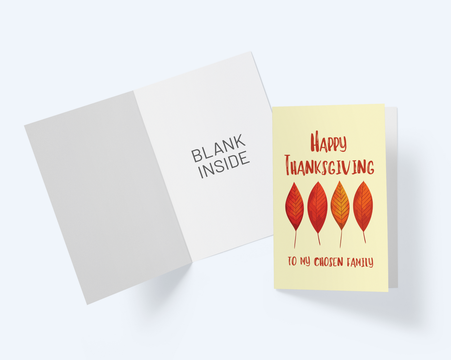 Dear Chosen Family: Happy Thanksgiving Greeting Card, Thanksgiving Note Card.
