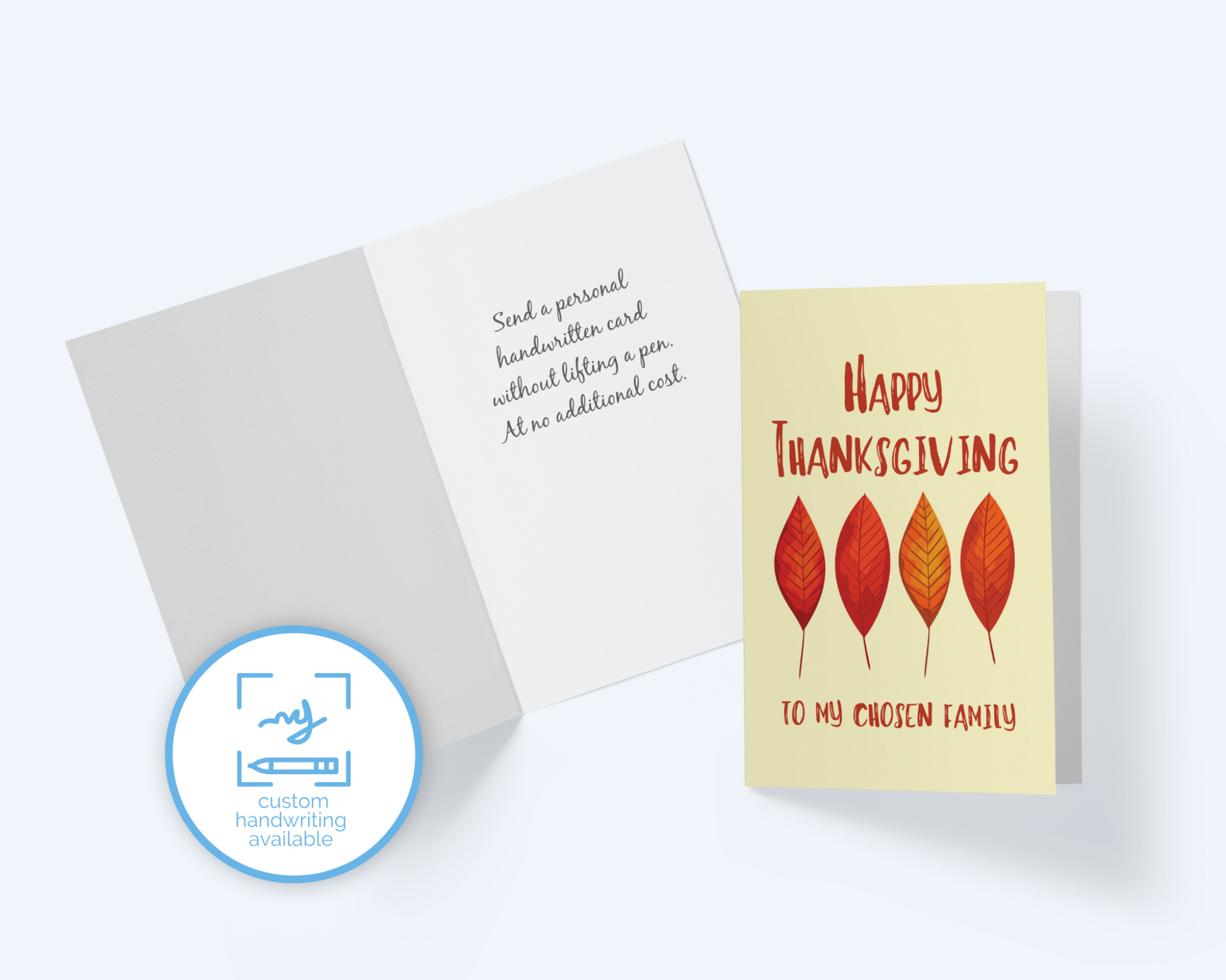 Dear Chosen Family: Happy Thanksgiving Greeting Card, Thanksgiving Note Card.