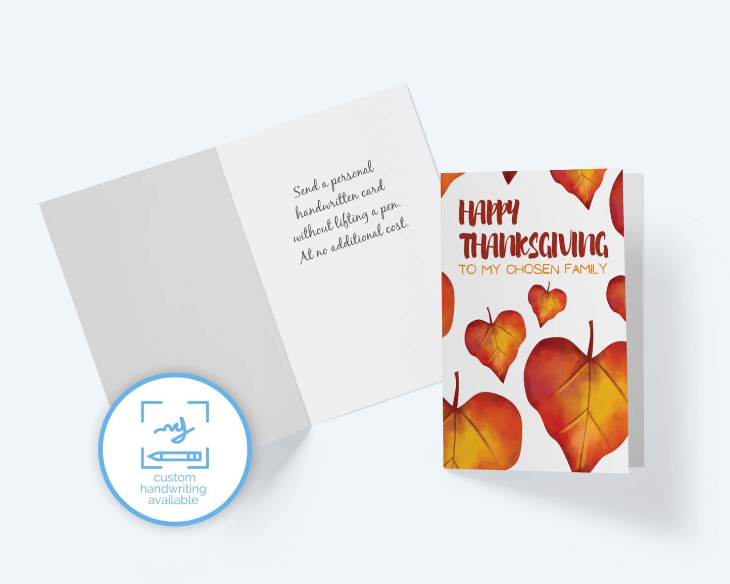 A Chosen Family Thanksgiving Greeting Card, Thanksgiving Note Card.