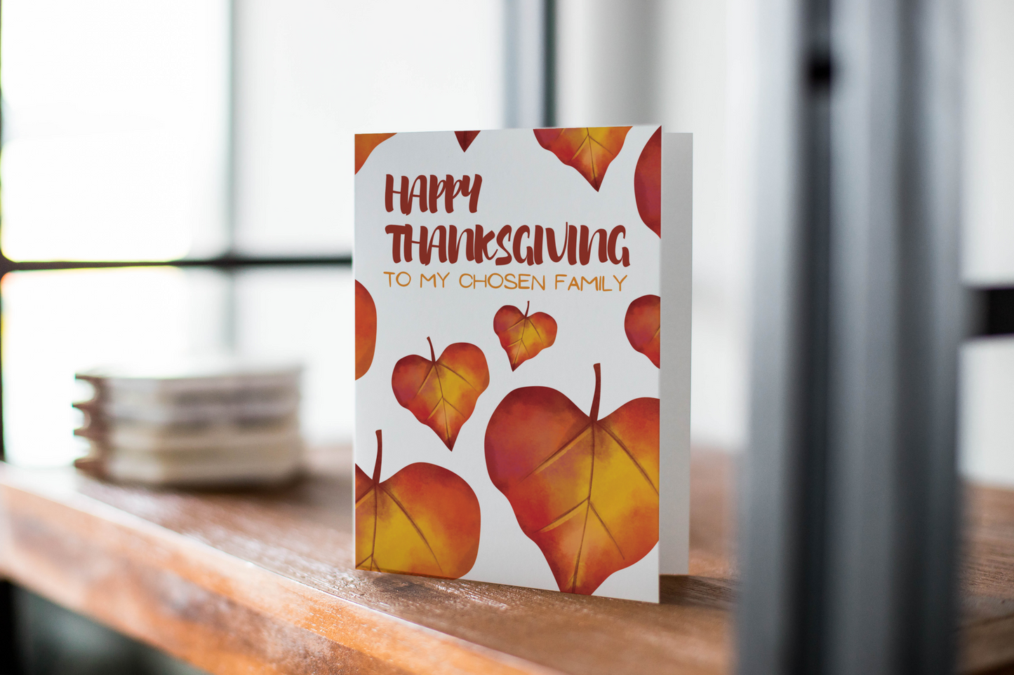A Chosen Family Thanksgiving Greeting Card, Thanksgiving Note Card.
