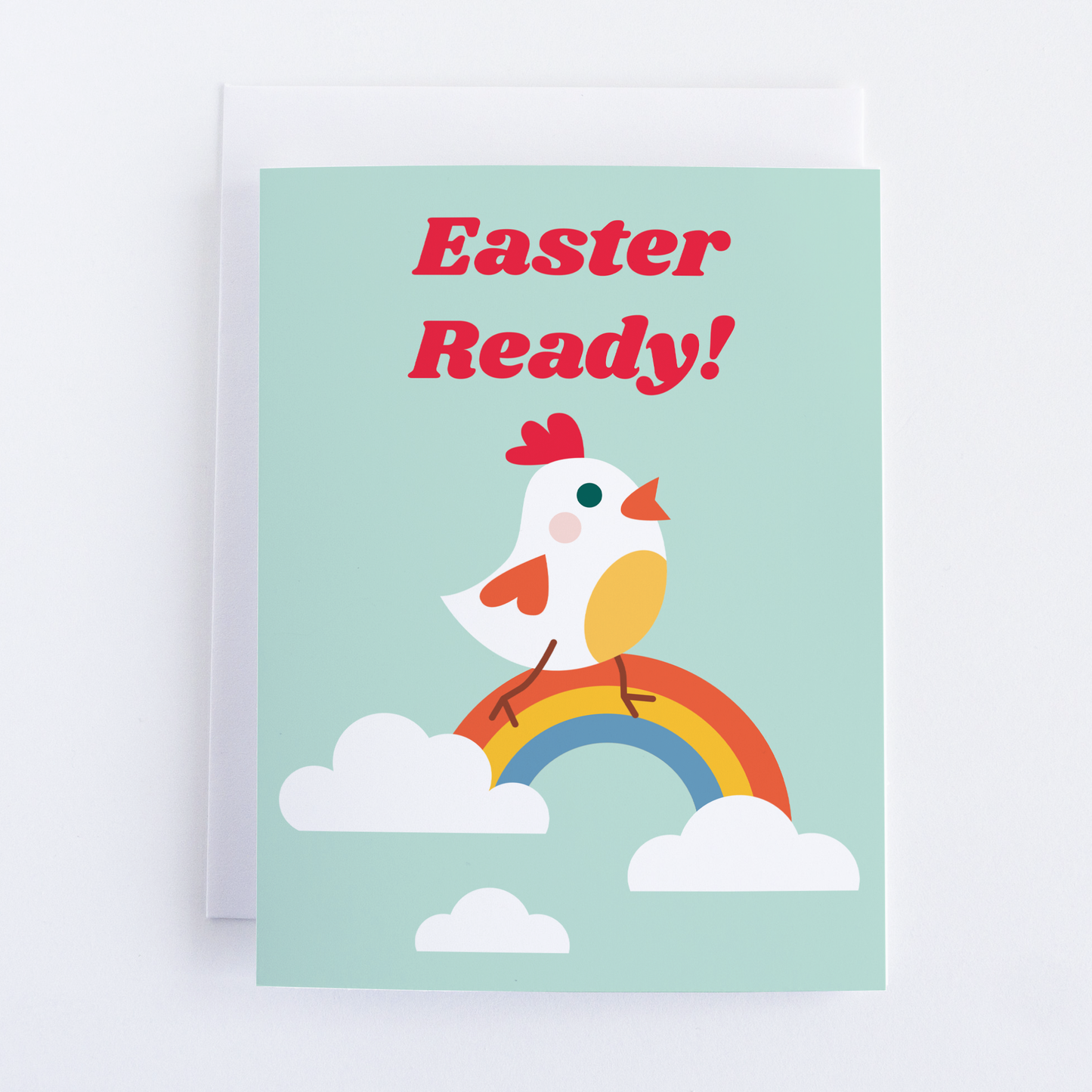 Easter Is Here: Chicken Greeting Card.
