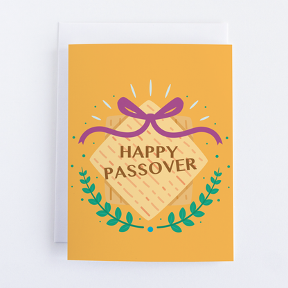 Happy Passover Matzo Or Matzah - Greeting Card For Passover.