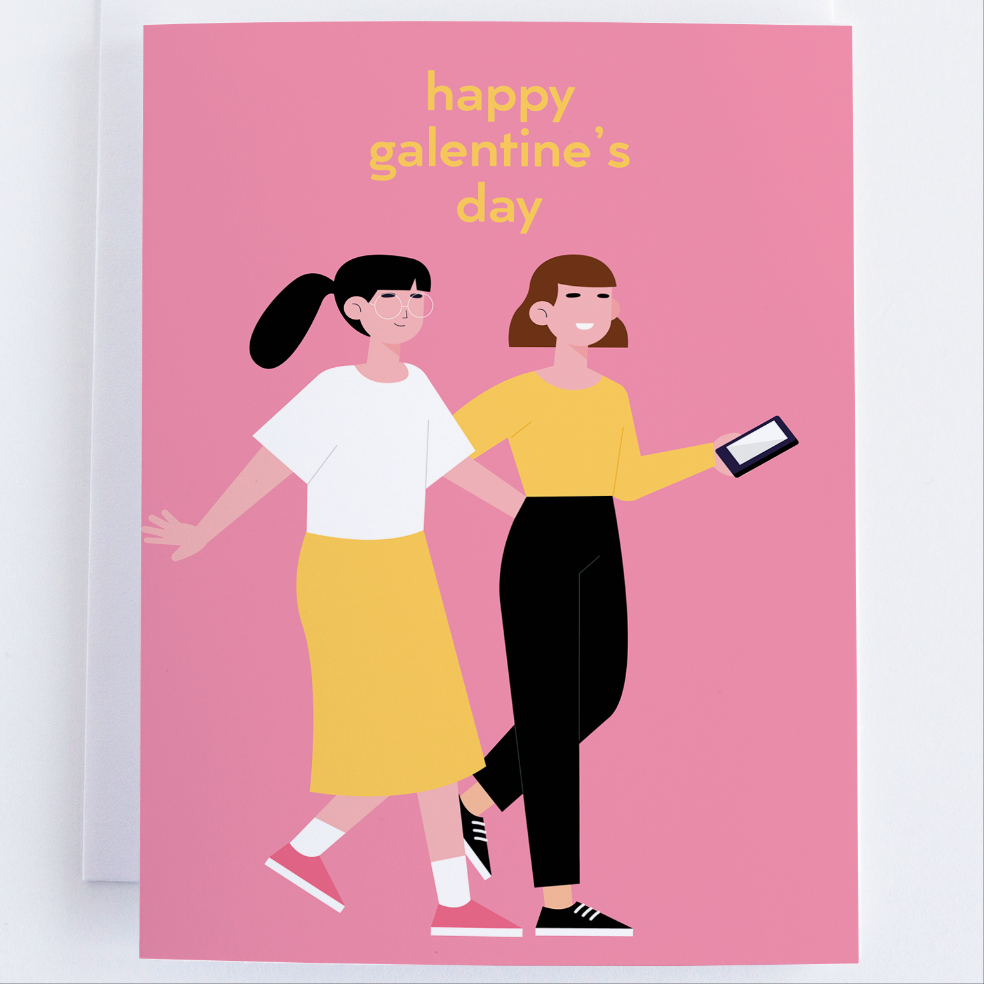 Happy Galentine's Day Greeting Card - Valentine's Day Greeting Card.