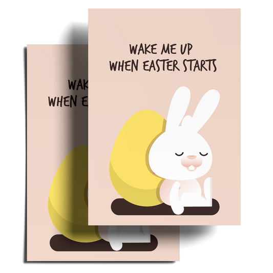 Wake Me Up When Easter Starts Postcard Bundle: Pack Of 5 or 10 Postcards.