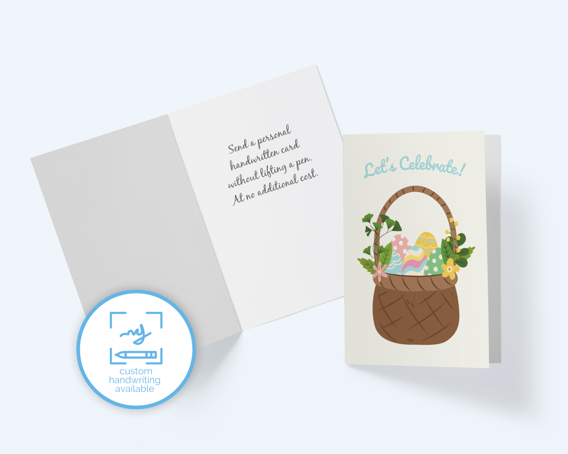 Let's Celebrate Easter Holiday Card | Easter Basket Greeting Card.
